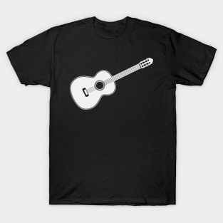 Minimalist Classical Guitar White T-Shirt